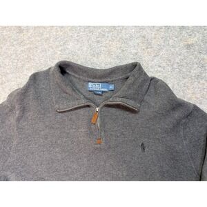 Polo Ralph Lauren Mens Gray Pullover 1/4 Zip Long Sleeve Shirt XL